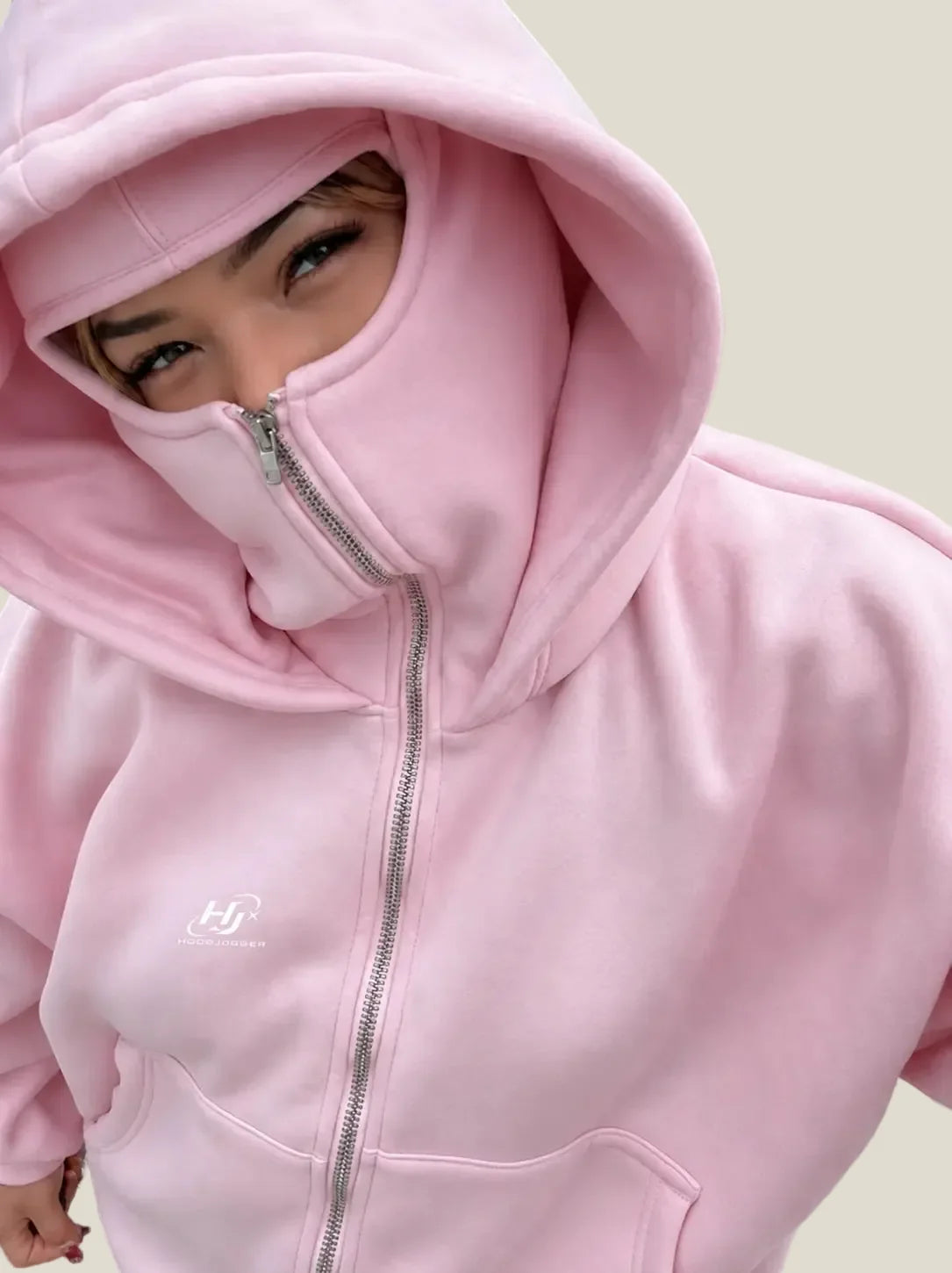 oversized hoodie — Damen Balaclava Zip Hoodie