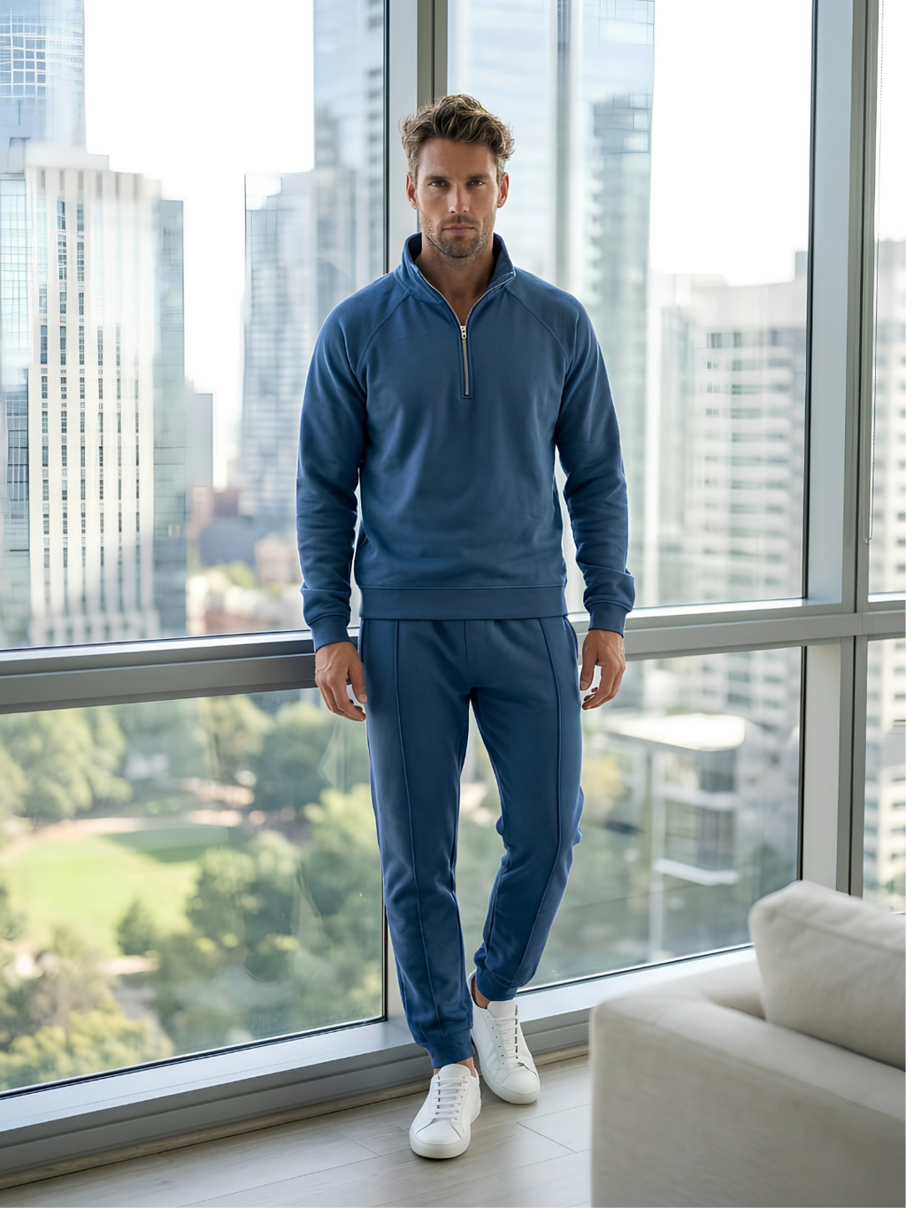 Herren Jogginganzug,  Quarter-Zip Sweatshirt Set