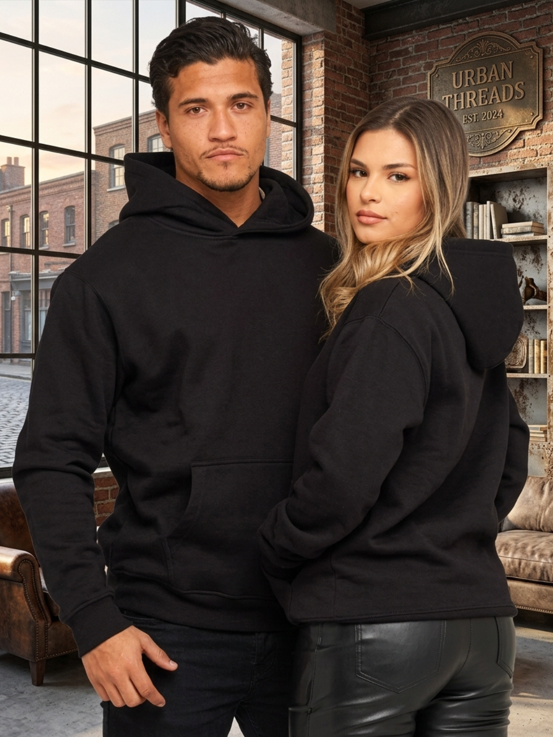 Oversize Hoodie Unisex Boxy Fit, Schweres Fleece