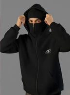 Herren Balaclava Zip Hoodie Detail hochwertiger Stoff und integrierte Sturmhaube