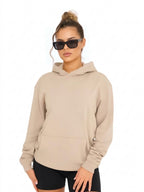 Oversize Hoodie Damen Cropped Fit, Weicher Scuba-Stoff mit Kapuze