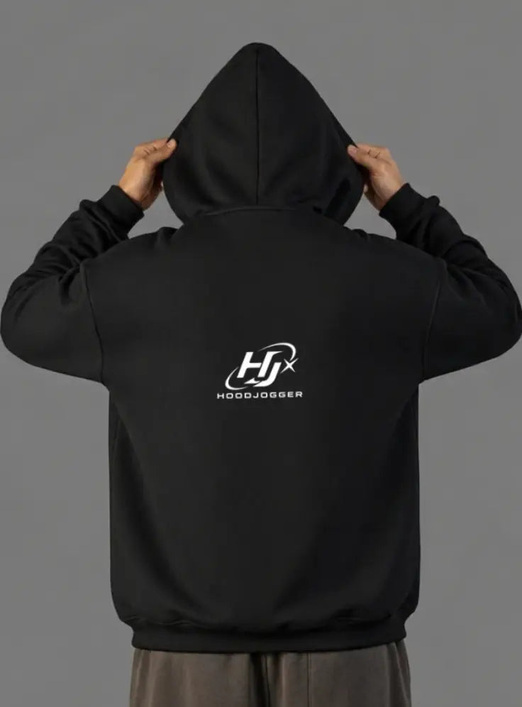 Herren Balaclava Zip Hoodie hinten stylischer Oversized Hoodie für Herren