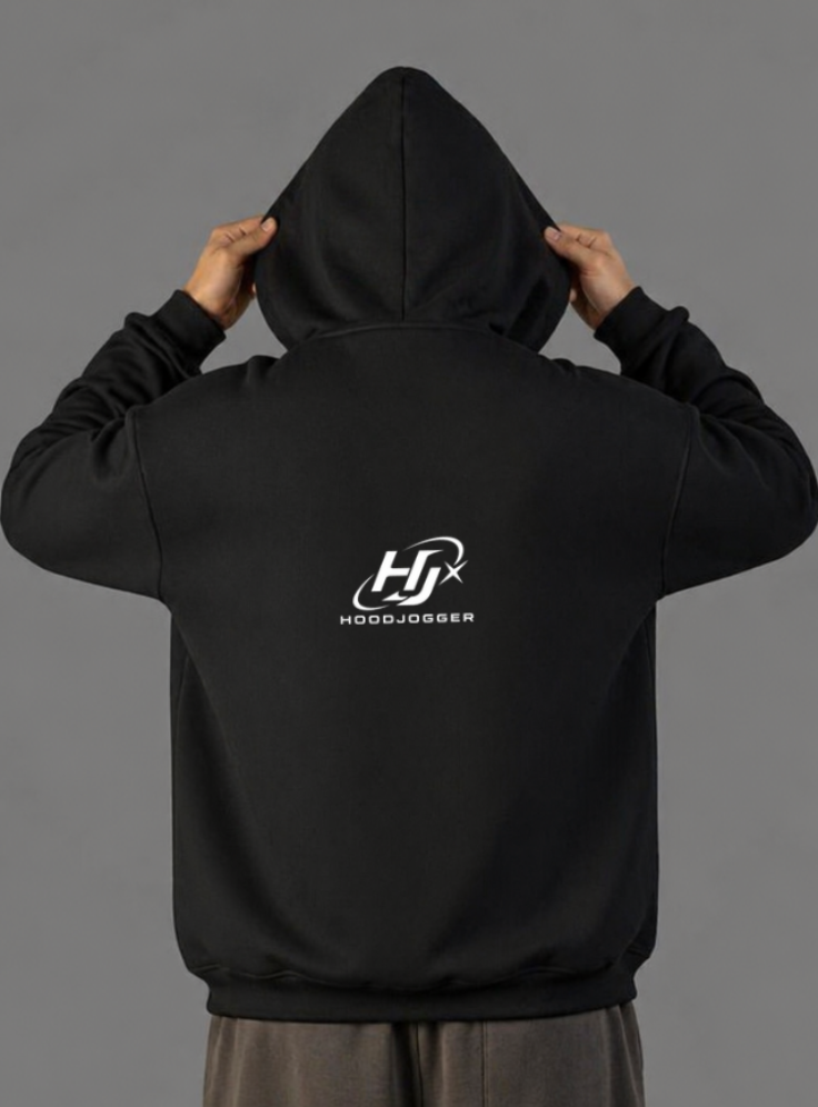 Herren Balaclava Zip Hoodie hinten stylischer Oversized Hoodie für Herren