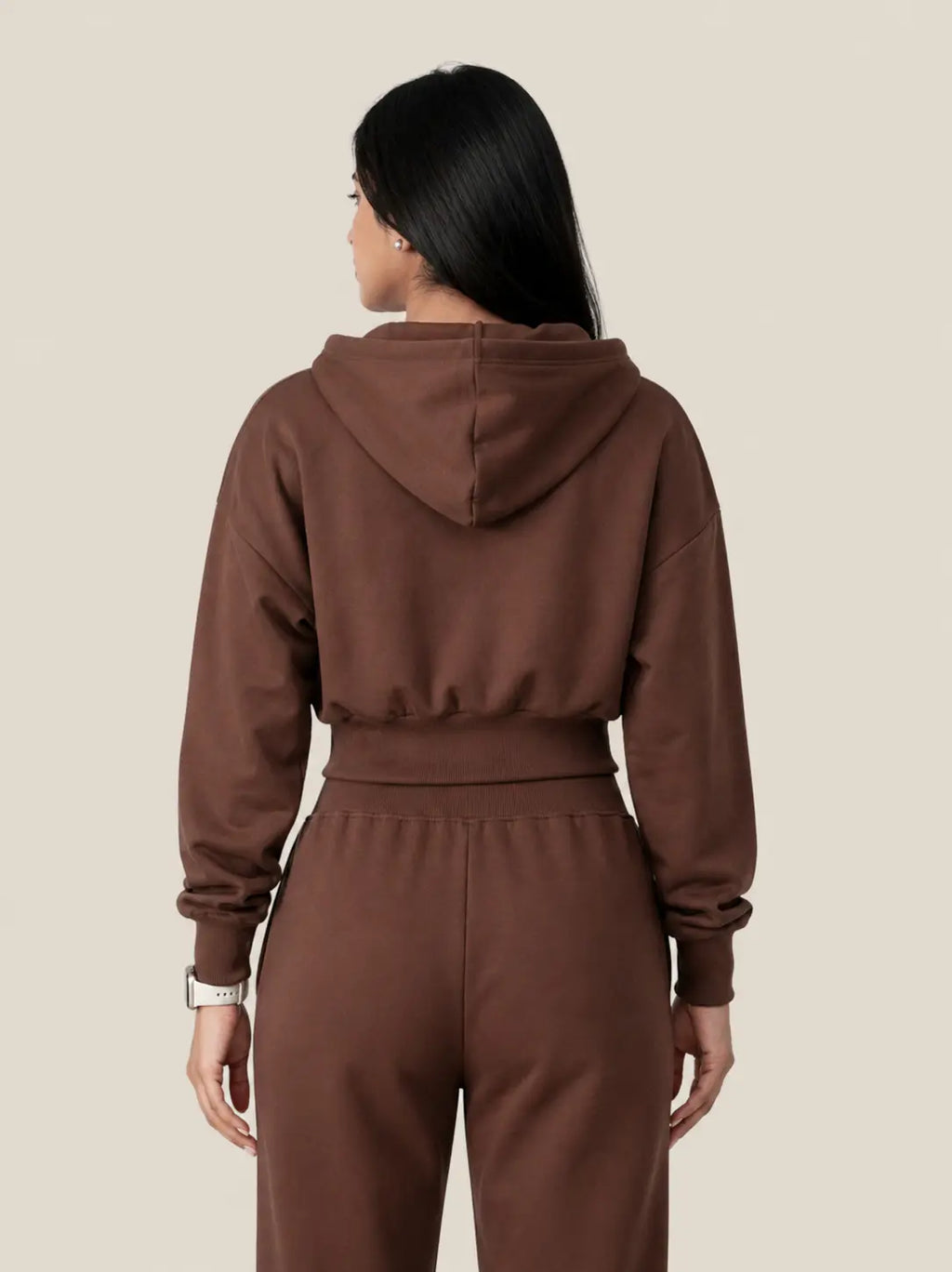 Seitenansicht Damen Crop Zip Hoodie HOODJOGGER