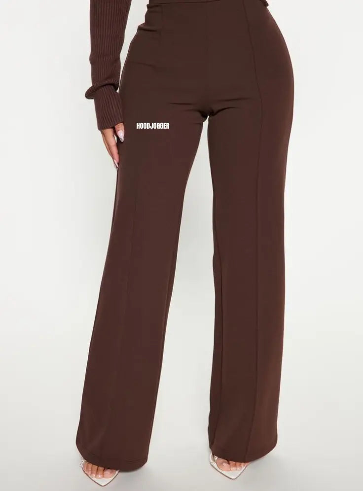 Damen High Waist Wide Leg Jogginghose Bronze HOODJOGGER