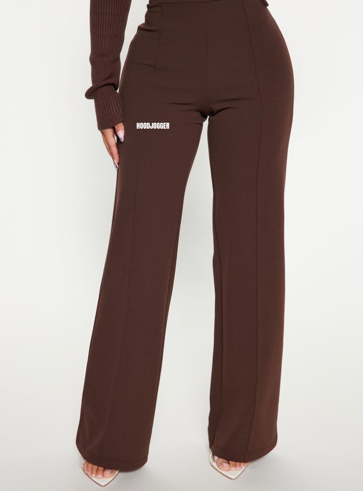Damen High Waist Wide Leg Jogginghose Bronze HOODJOGGER