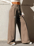 Damen High Waist Wide Leg Jogginghose Braun  HOODJOGGER