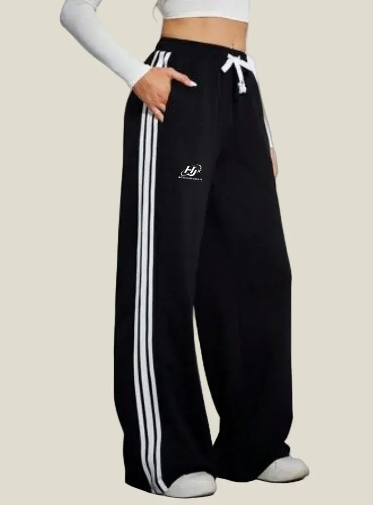 Damen Trainingshose Wide Leg Frontansicht HOODJOGGER