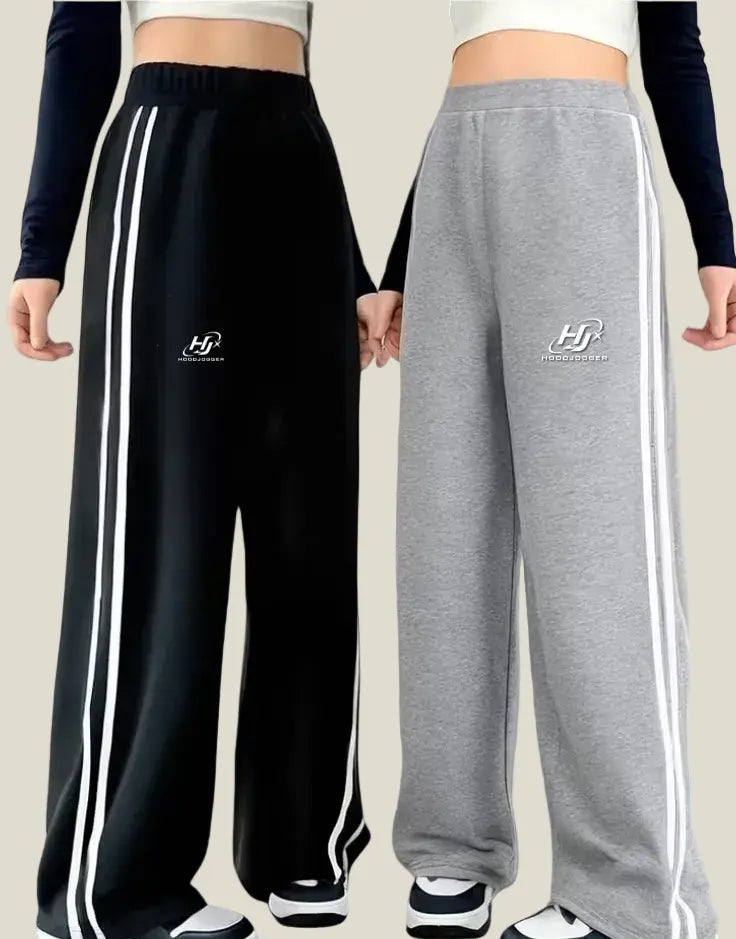 Seitenansicht Damen Trainingshose Wide Leg HOODJOGGER
