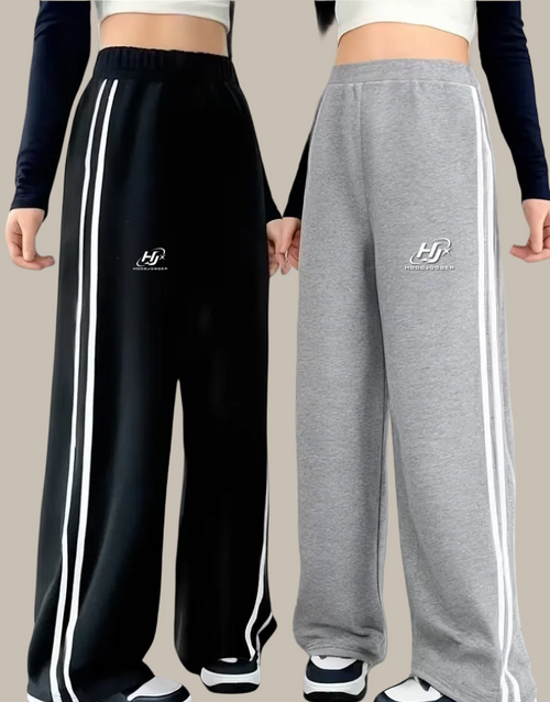 Seitenansicht Damen Trainingshose Wide Leg HOODJOGGER