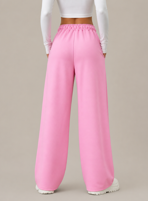 Rückansicht Damen Wide Leg Jogginghose HOODJOGGER