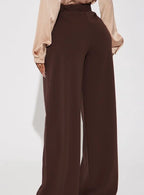 Seitenansicht der Damen High Waist Wide Leg Jogginghose