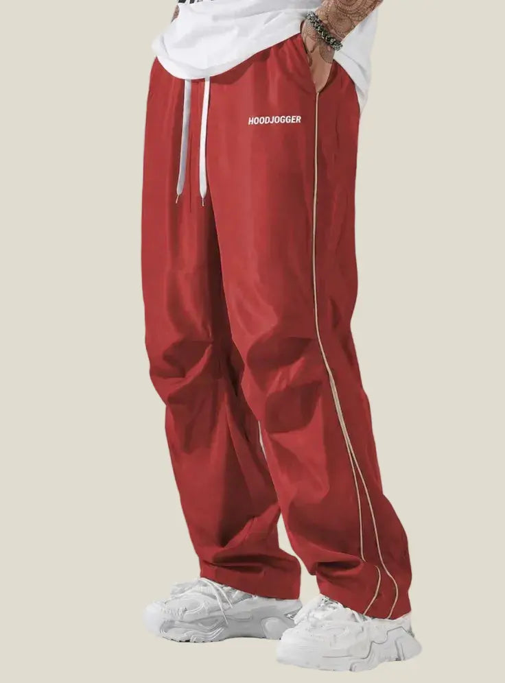 Herren Fallschirmhose Rot HOODJOGGER