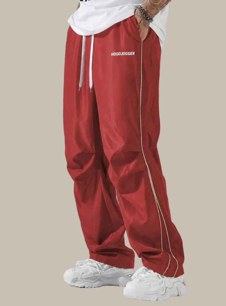 Herren Fallschirmhose Rot HOODJOGGER